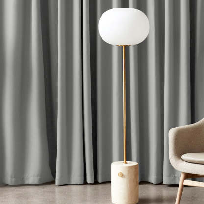 Jacquard Room Darkening Curtains in Aluminum Grey Set Of 2 - (P291)