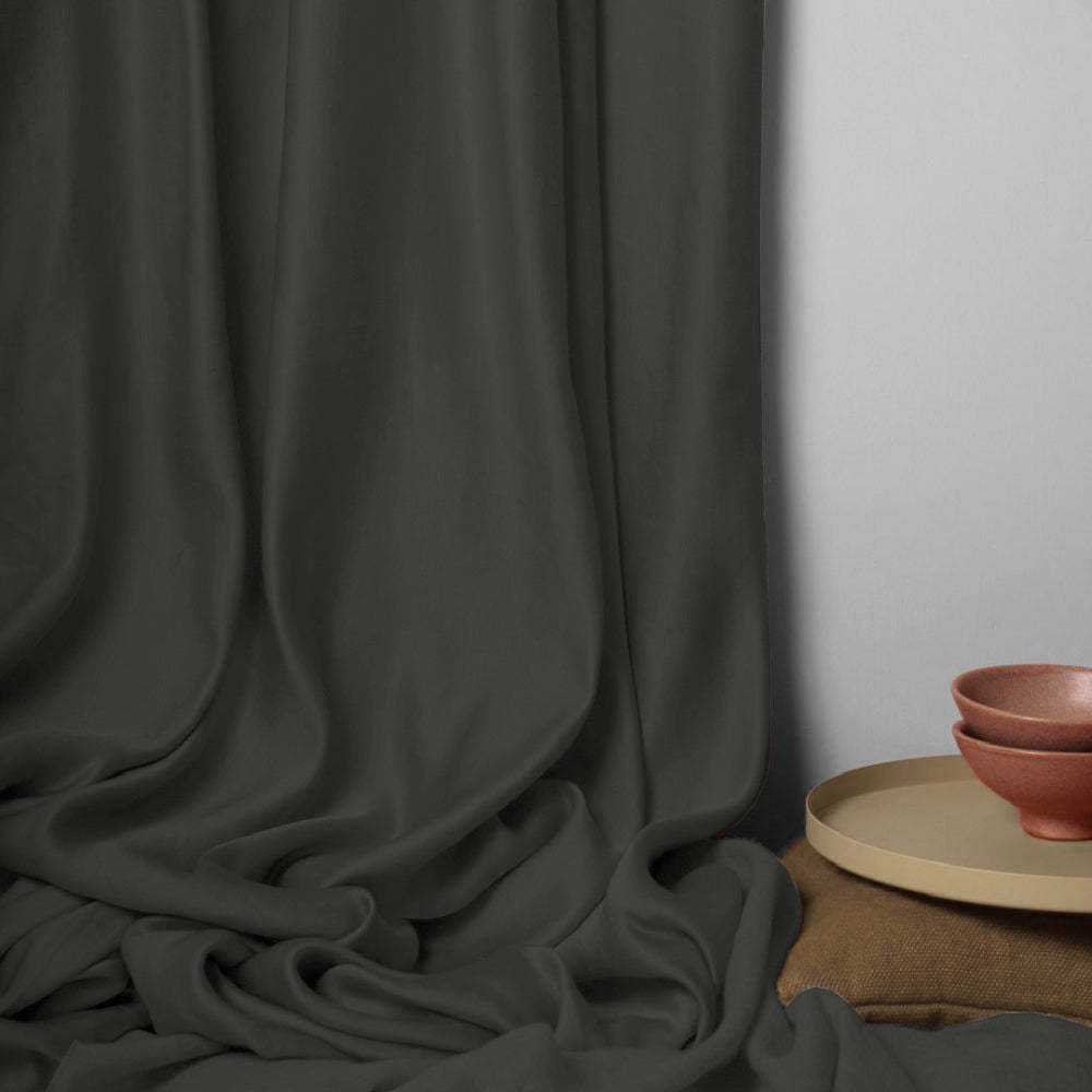 Jacquard Room Darkening Curtains in Sacremento Green Set Of 2 - (P292)