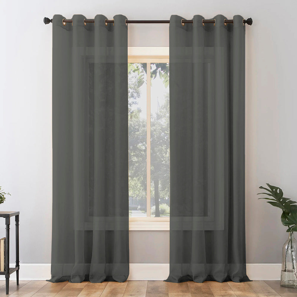 Jacquard Room Darkening Curtains in Sacremento Green Set Of 2 - (P292)