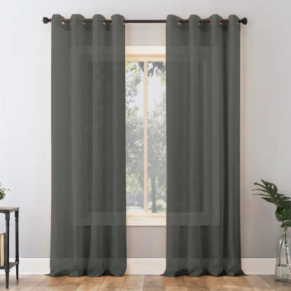 Jacquard Room Darkening Curtains in Sacremento Green Set Of 2 - (P292)