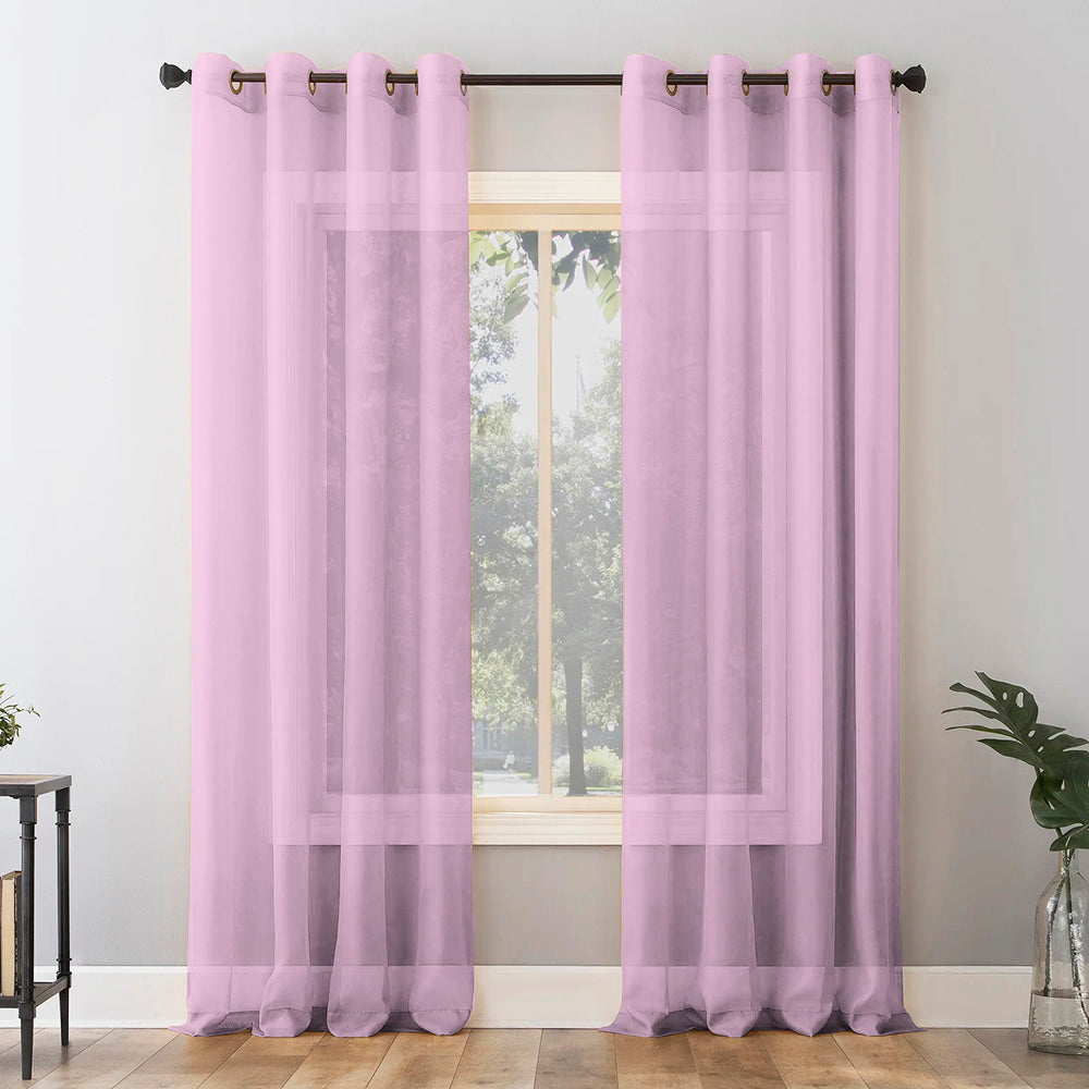 Jacquard Room Darkening Curtains in Pink Elephant Set Of 2 - (P295)