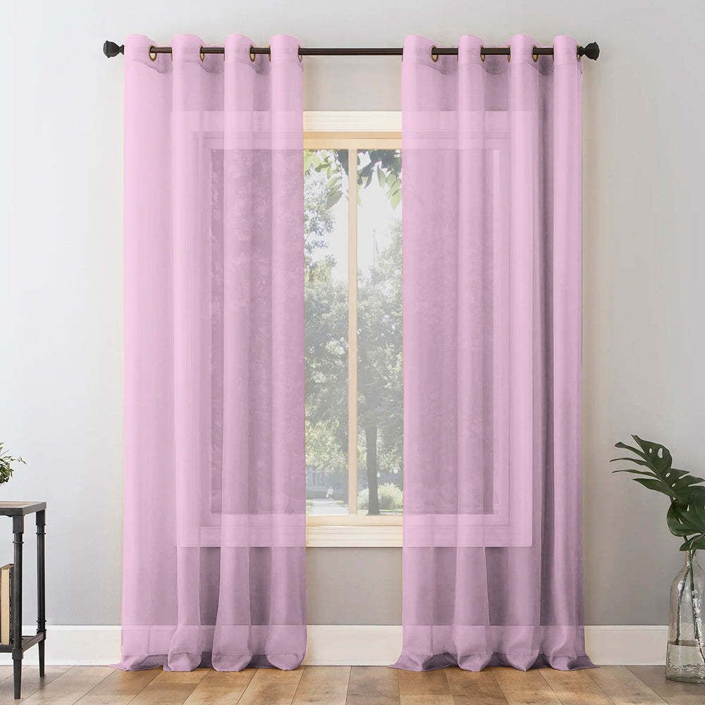 Jacquard Room Darkening Curtains in Pink Elephant Set Of 2 - (P295)