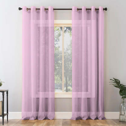 Jacquard Room Darkening Curtains in Pink Elephant Set Of 2 - (P295)