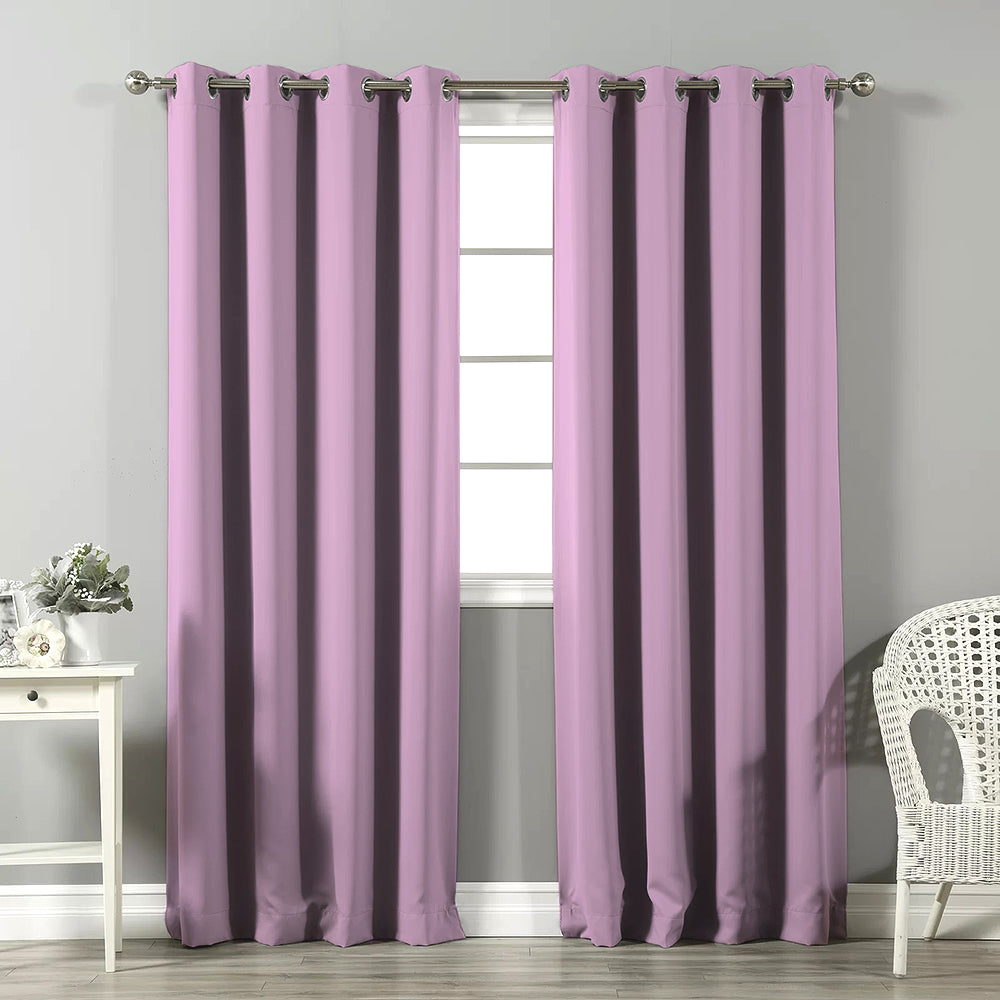 Jacquard Room Darkening Curtains in Pink Elephant Set Of 2 - (P295)
