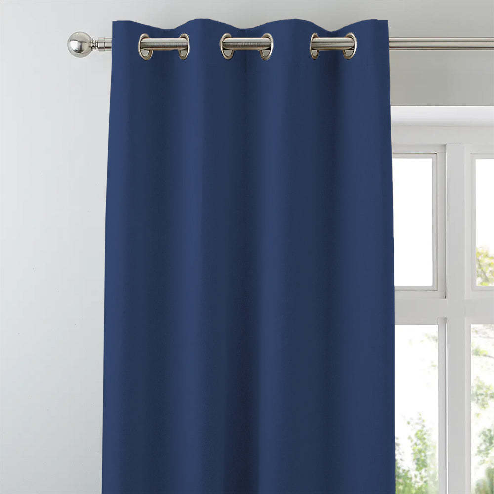 Jacquard Room Darkening Curtains in Pursian Blue Set Of 2 - (P296)