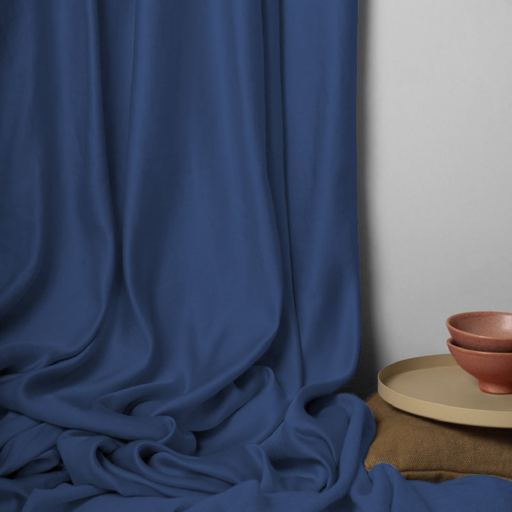 Jacquard Room Darkening Curtains in Pursian Blue Set Of 2 - (P296)