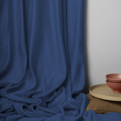 Jacquard Room Darkening Curtains in Pursian Blue Set Of 2 - (P296)