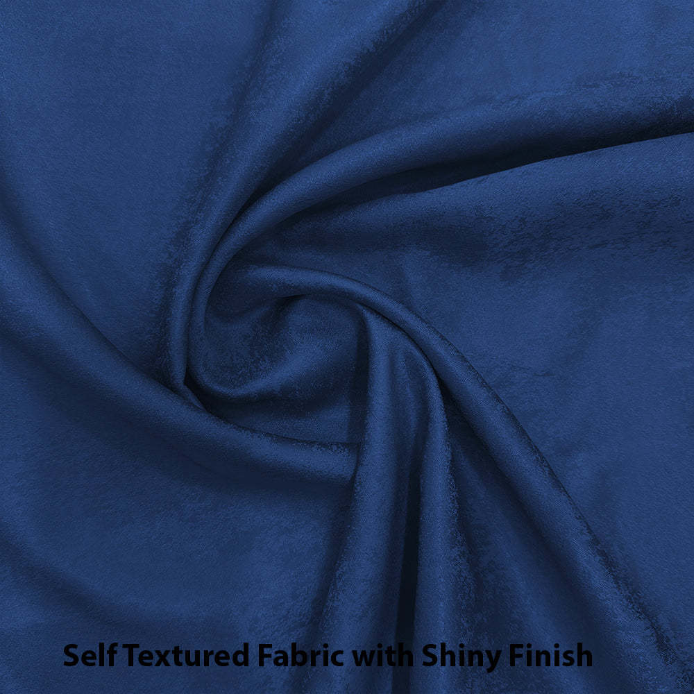 Jacquard Room Darkening Curtains in Pursian Blue Set Of 2 - (P296)