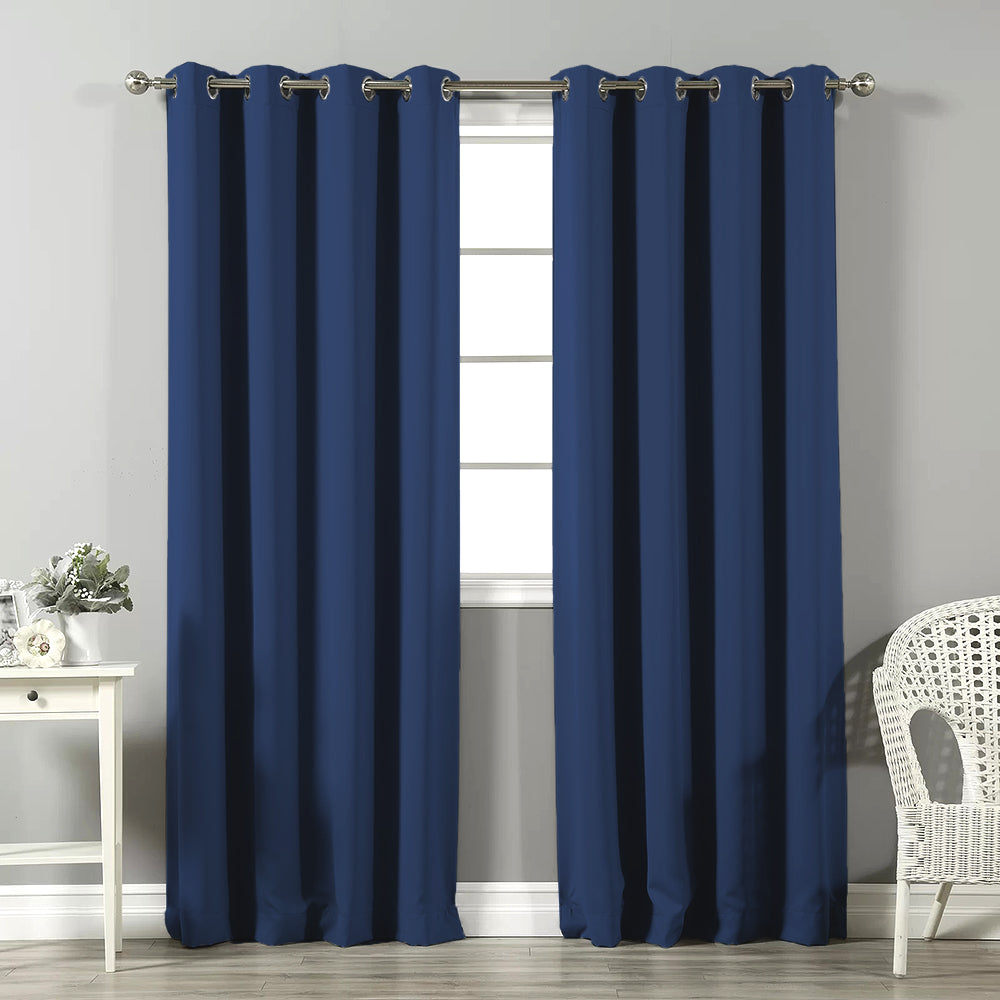 Jacquard Room Darkening Curtains in Pursian Blue Set Of 2 - (P296)
