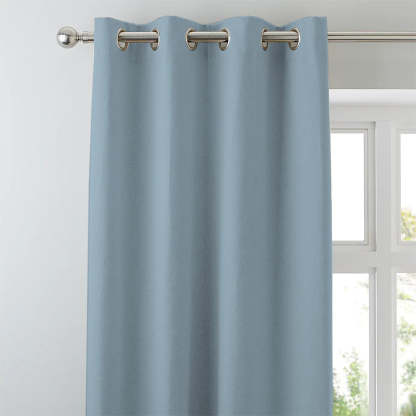 Jacquard Room Darkening Curtains in Carribean Blue Set Of 2 - (P297)