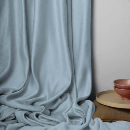 Jacquard Room Darkening Curtains in Carribean Blue Set Of 2 - (P297)