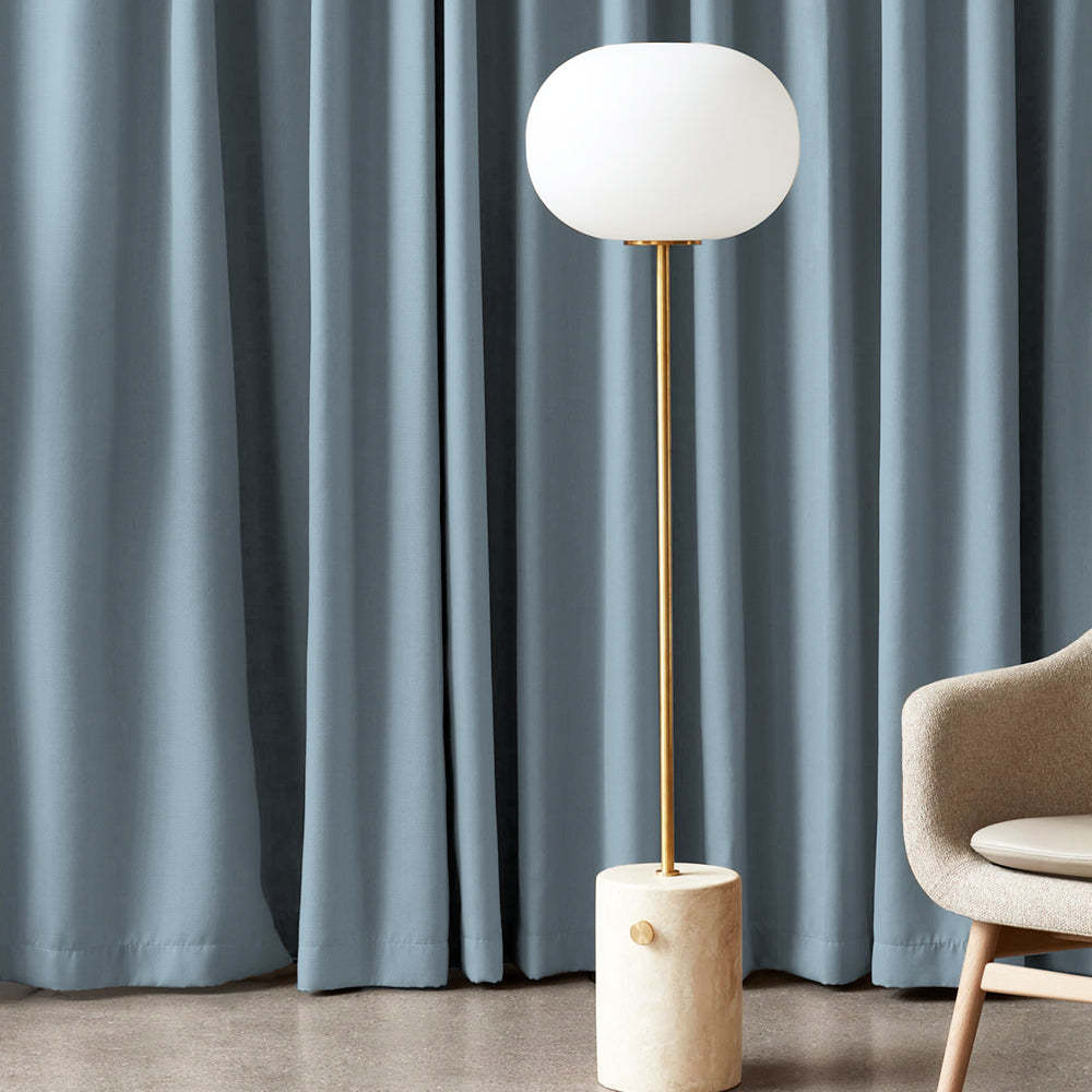 Jacquard Room Darkening Curtains in Carribean Blue Set Of 2 - (P297)