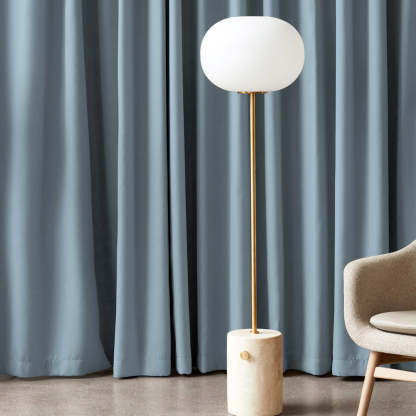 Jacquard Room Darkening Curtains in Carribean Blue Set Of 2 - (P297)