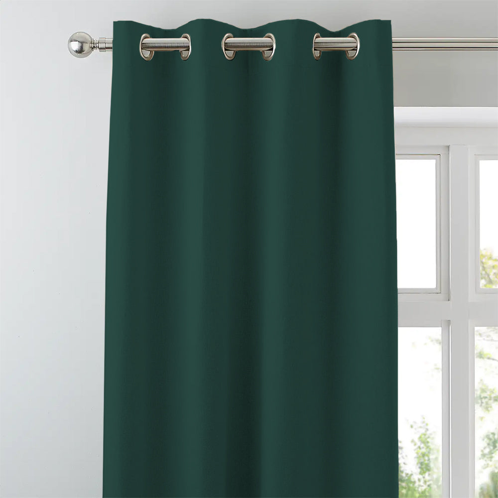 Jacquard Room Darkening Curtains in Blue Green Set Of 2 - (P298)