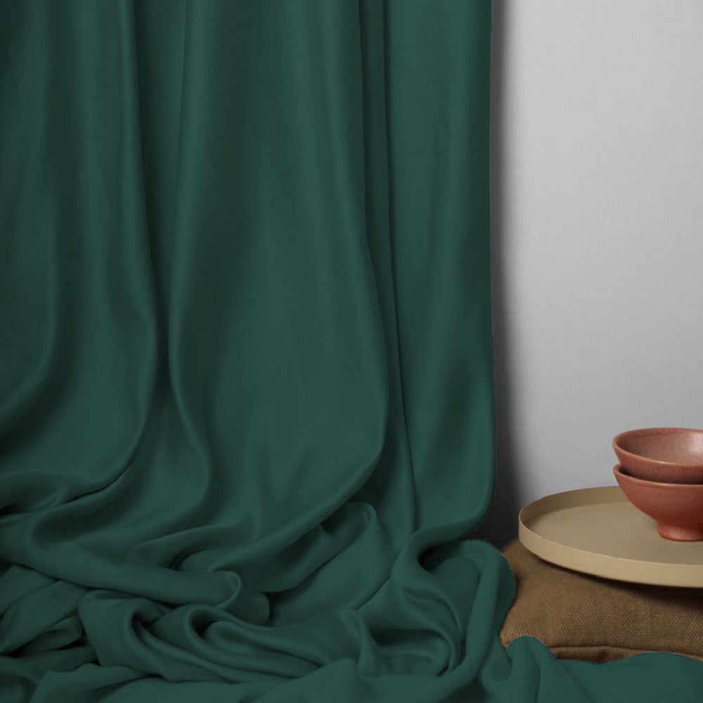 Jacquard Room Darkening Curtains in Blue Green Set Of 2 - (P298)