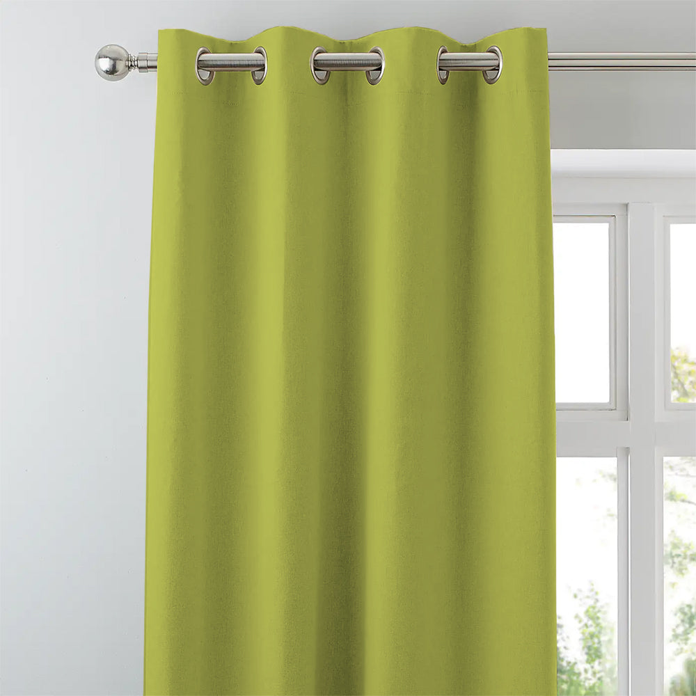 Jacquard Room Darkening Curtains in Acid Green Set Of 2 - (P299)