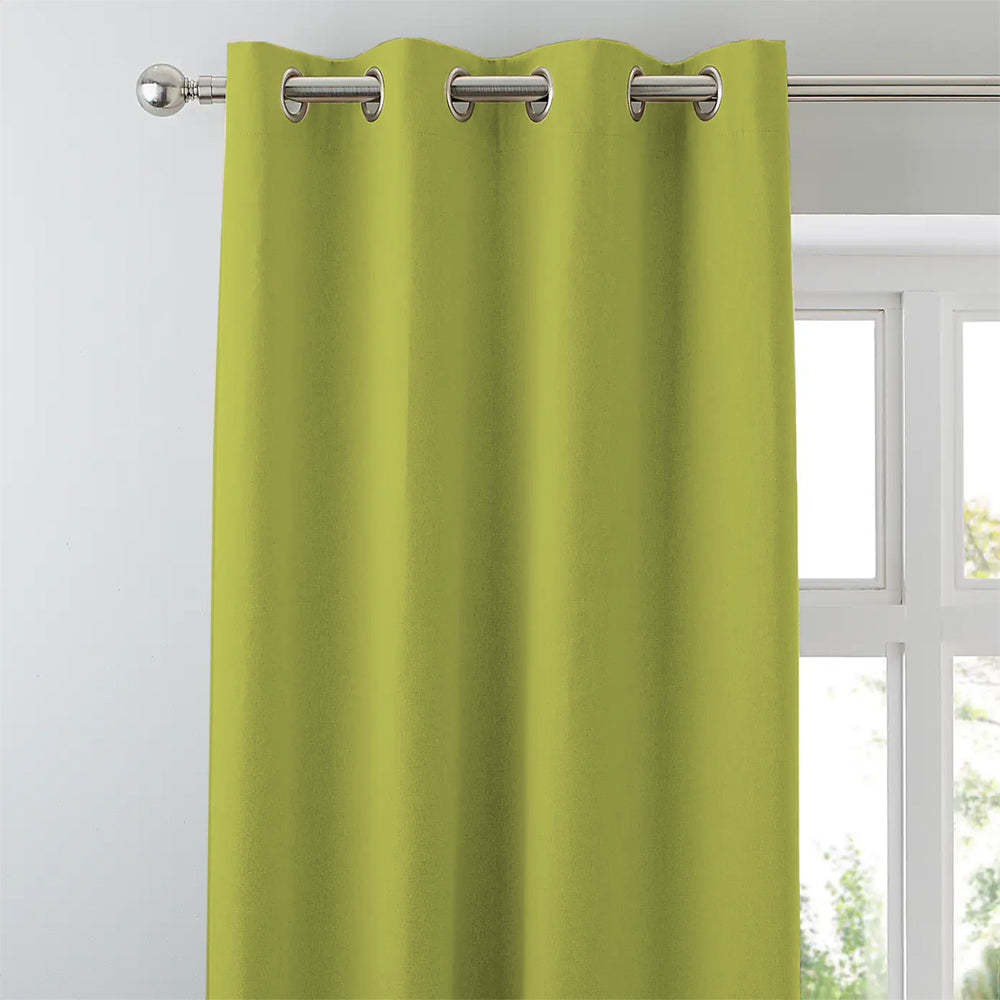 Jacquard Room Darkening Curtains in Acid Green Set Of 2 - (P299)