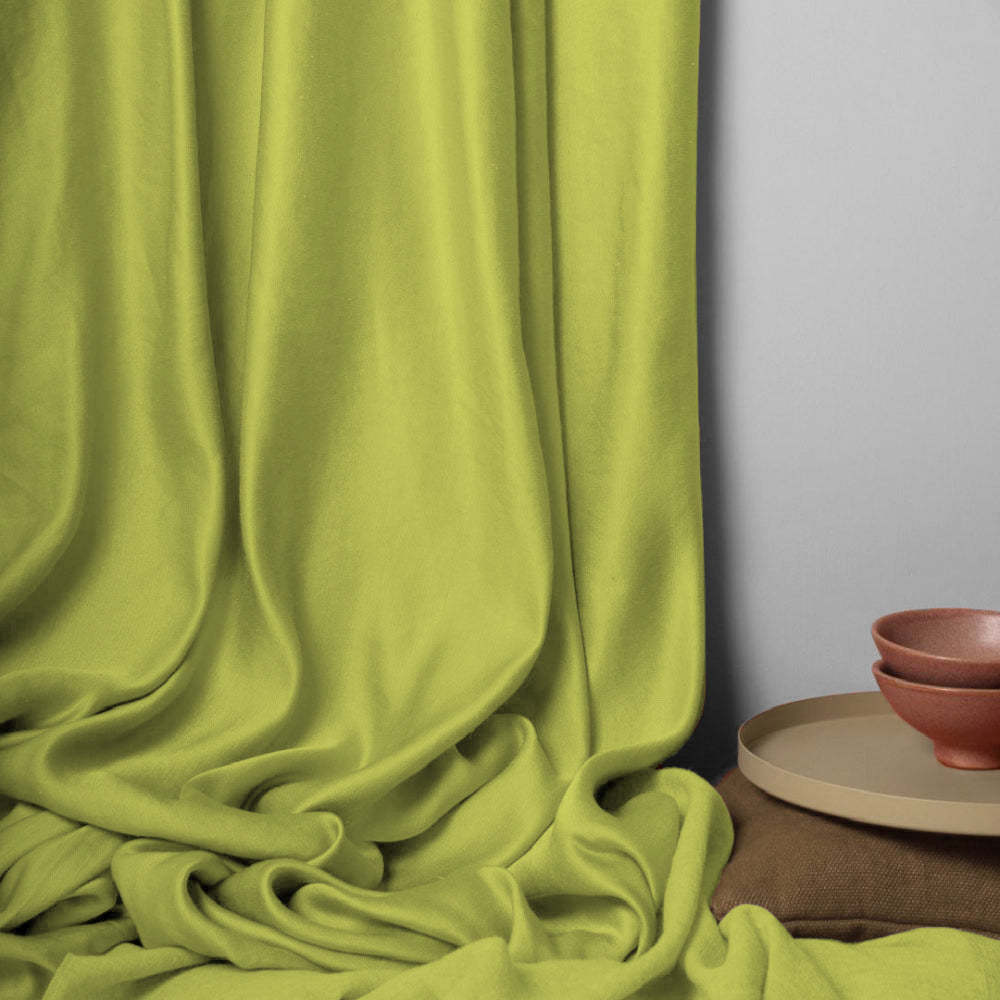 Jacquard Room Darkening Curtains in Acid Green Set Of 2 - (P299)