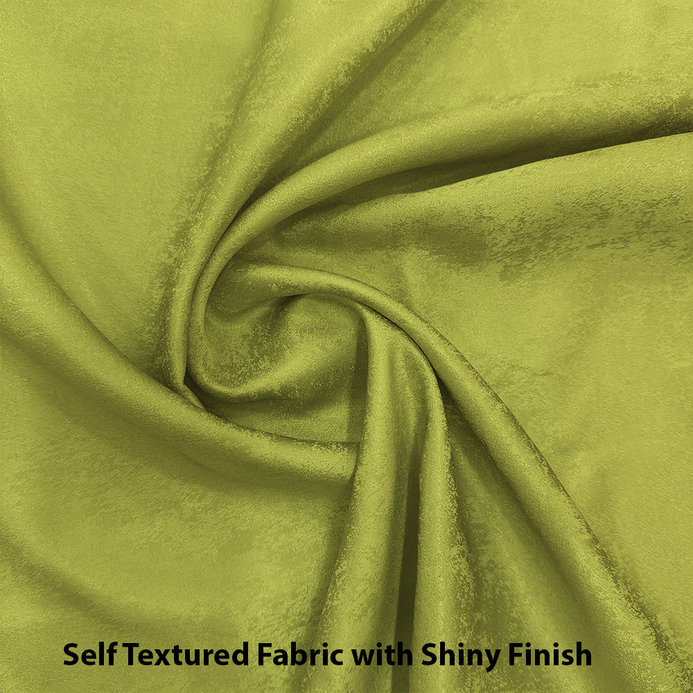 Jacquard Room Darkening Curtains in Acid Green Set Of 2 - (P299)