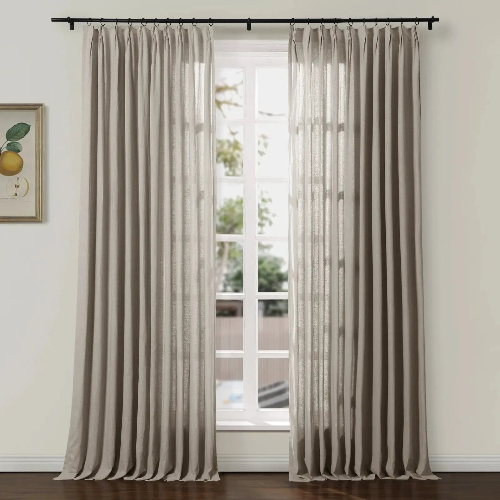 Ron Linen Cotton Herringbone Curtain Pleated TWOPAGES