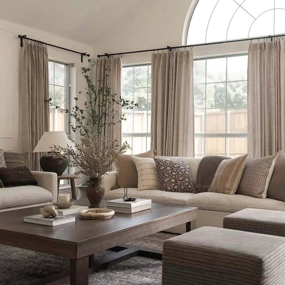 Jawara Luxury Linen Cotton Curtain Pleated TWOPAGES