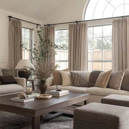 Jawara Luxury Linen Cotton Curtain Pleated TWOPAGES