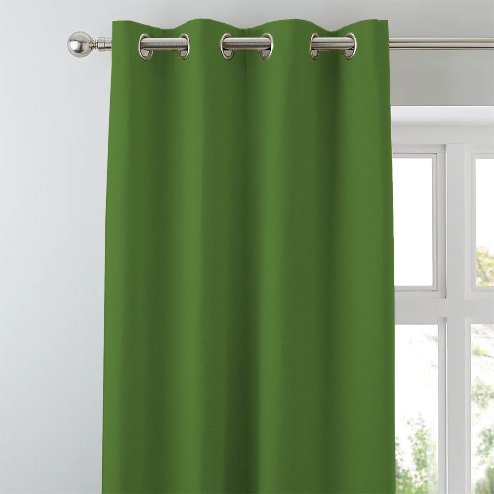 Jacquard Room Darkening Curtains in Fern Green Set Of 2 - (P30)