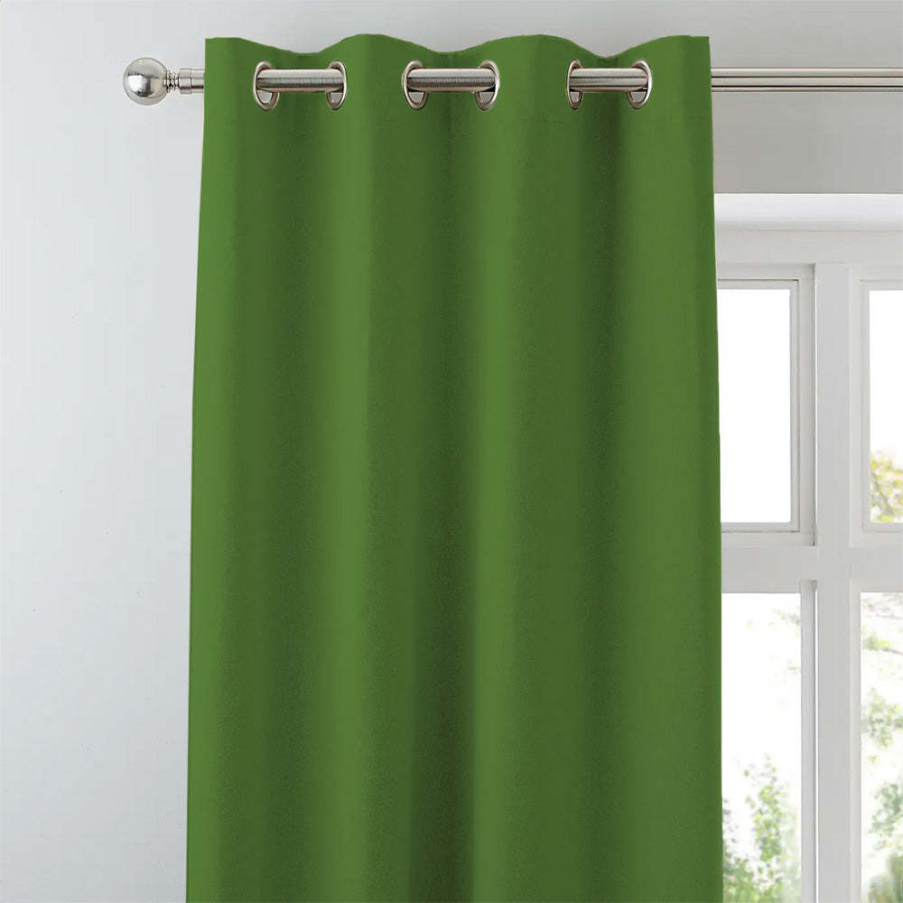 Jacquard Room Darkening Curtains in Fern Green Set Of 2 - (P30)