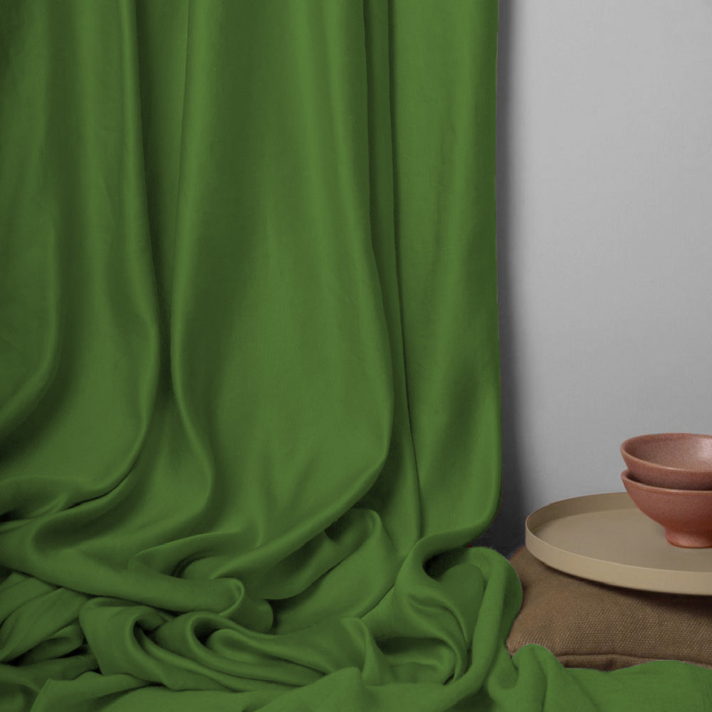 Jacquard Room Darkening Curtains in Fern Green Set Of 2 - (P30)