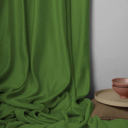 Jacquard Room Darkening Curtains in Fern Green Set Of 2 - (P30)