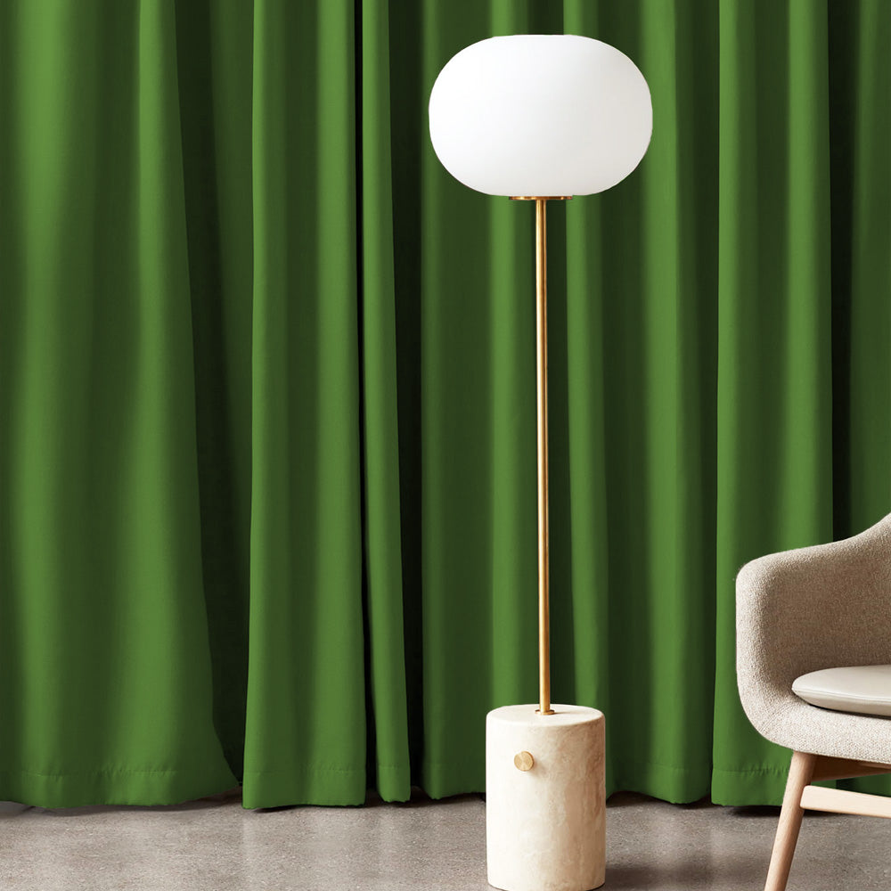 Jacquard Room Darkening Curtains in Fern Green Set Of 2 - (P30)