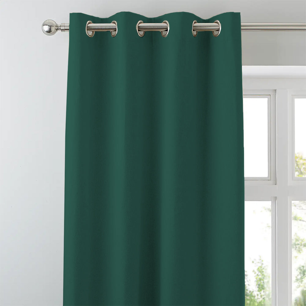 Jacquard Room Darkening Curtains in Brunswick Green Set Of 2 - (P300)