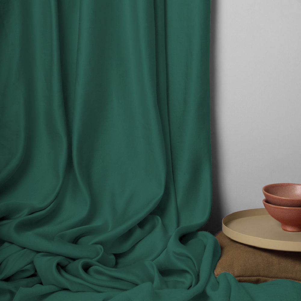 Jacquard Room Darkening Curtains in Brunswick Green Set Of 2 - (P300)