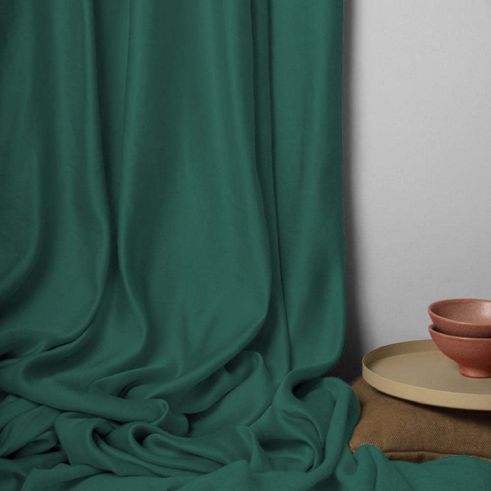Jacquard Room Darkening Curtains in Brunswick Green Set Of 2 - (P300)