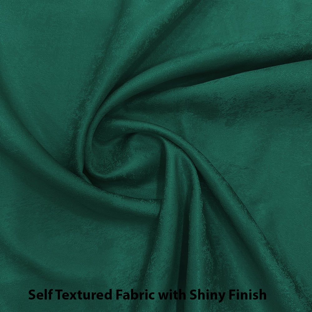 Jacquard Room Darkening Curtains in Brunswick Green Set Of 2 - (P300)