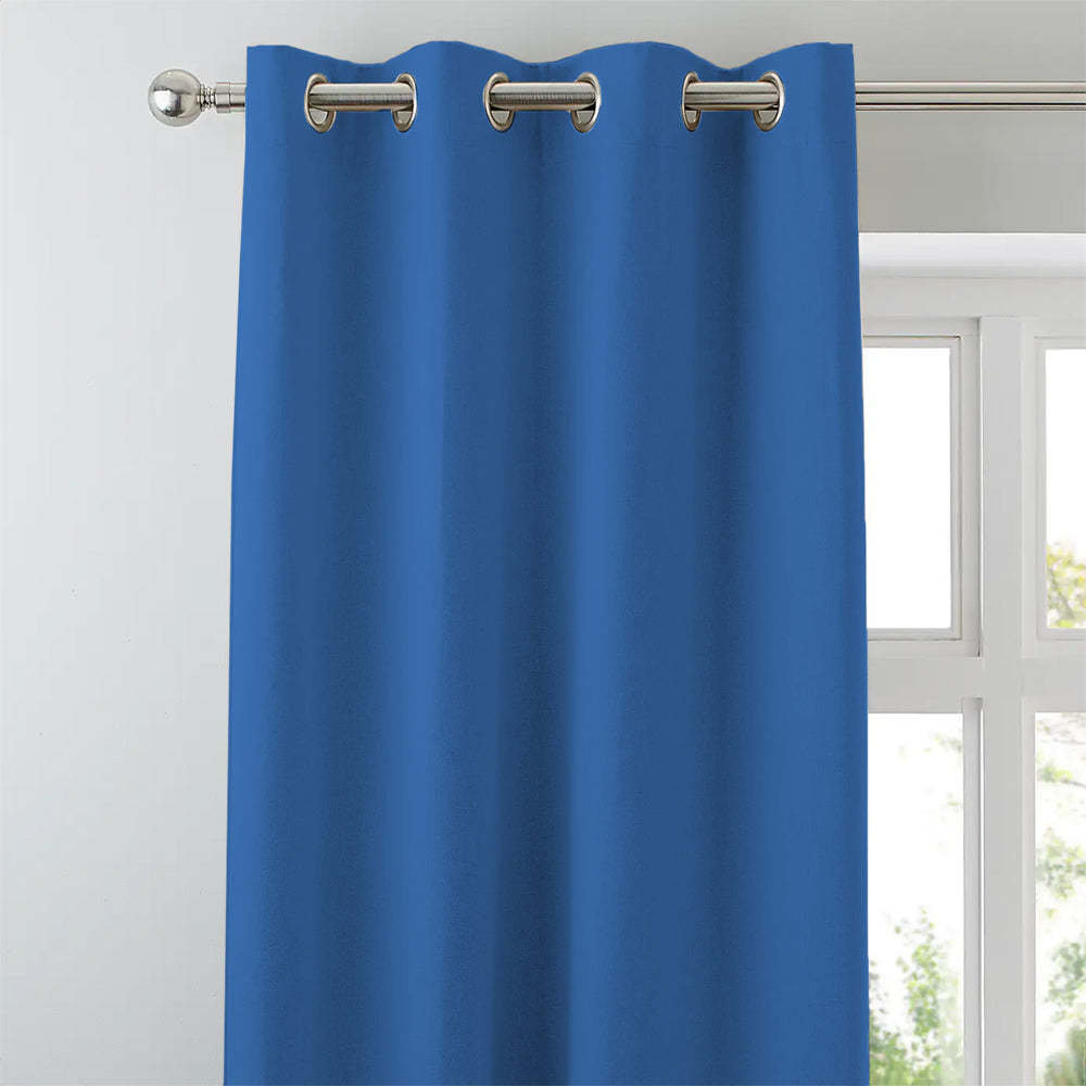 Jacquard Room Darkening Curtains in Denim Blue Set Of 2 - (P301)