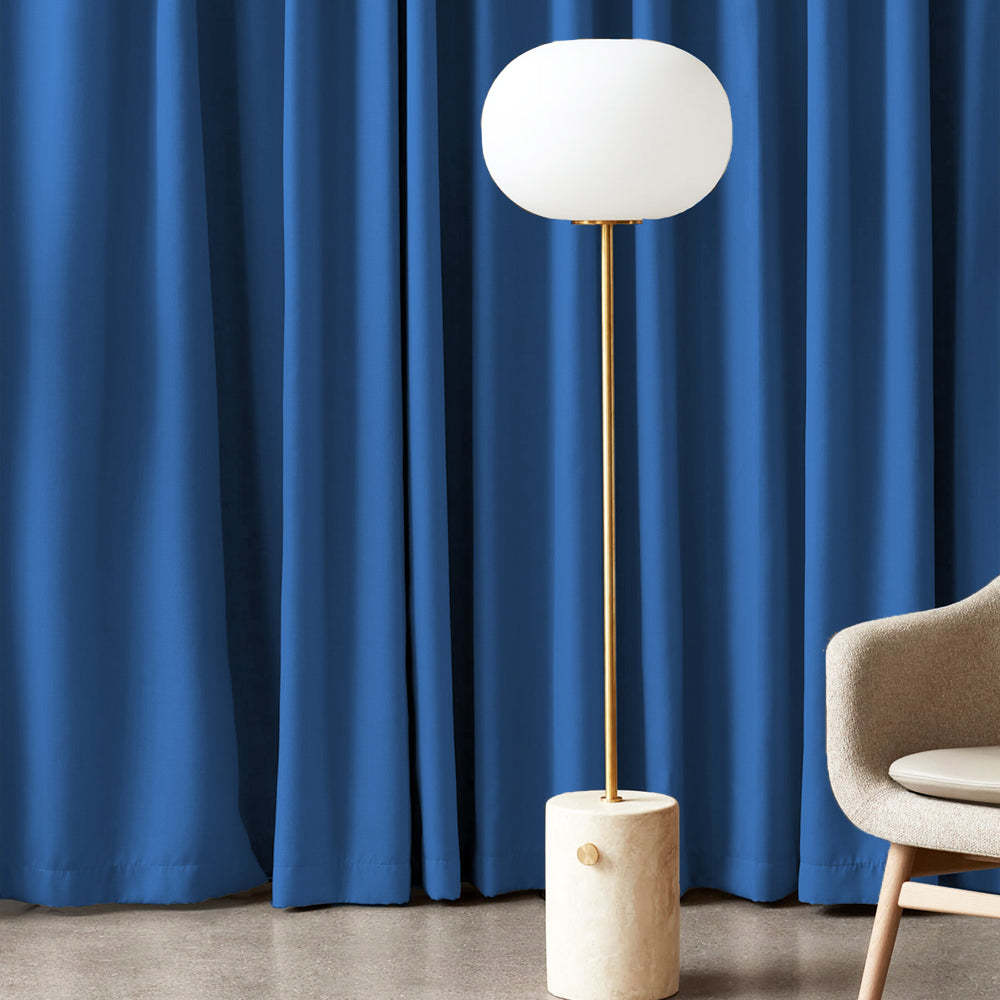 Jacquard Room Darkening Curtains in Denim Blue Set Of 2 - (P301)