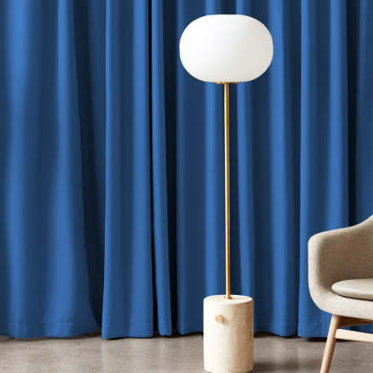 Jacquard Room Darkening Curtains in Denim Blue Set Of 2 - (P301)