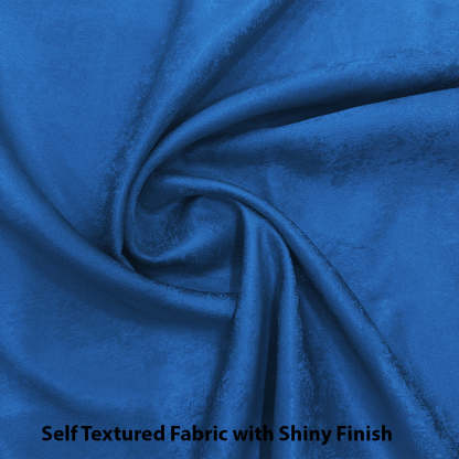 Jacquard Room Darkening Curtains in Denim Blue Set Of 2 - (P301)