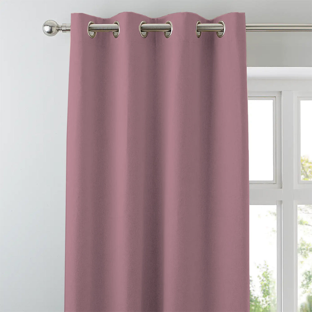 Jacquard Room Darkening Curtains in Brown Pink Set Of 2 - (P302)