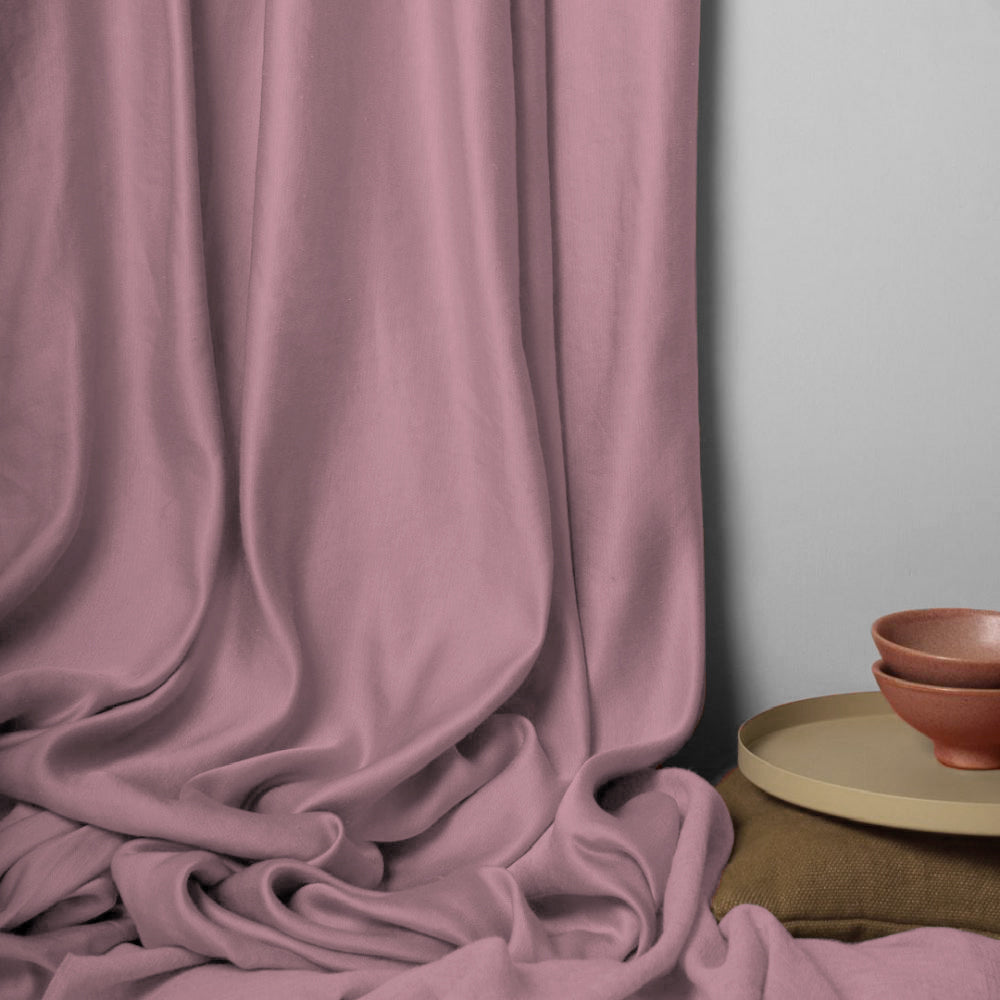 Jacquard Room Darkening Curtains in Brown Pink Set Of 2 - (P302)