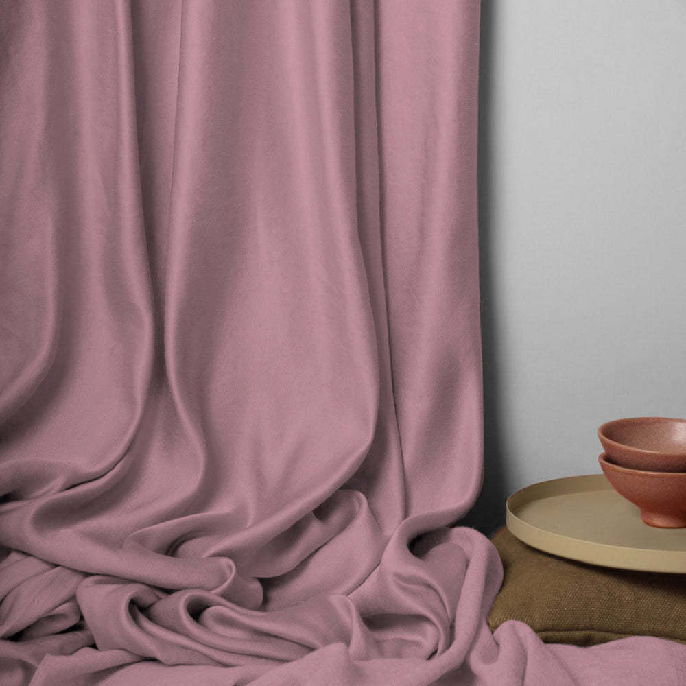 Jacquard Room Darkening Curtains in Brown Pink Set Of 2 - (P302)