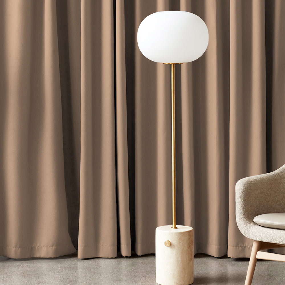 Jacquard Room Darkening Curtains in Antique Brass Beige Set Of 2 - (P303)