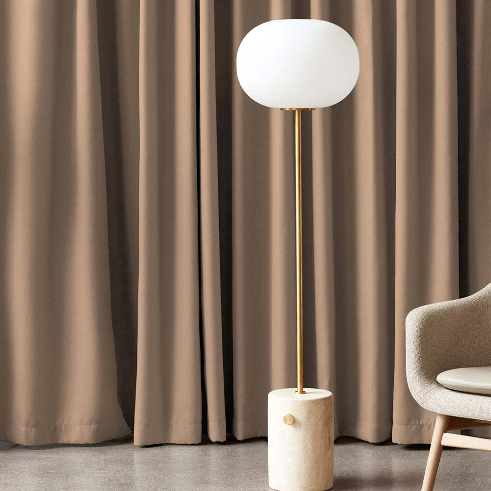 Jacquard Room Darkening Curtains in Antique Brass Beige Set Of 2 - (P303)