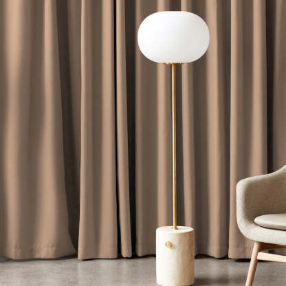 Jacquard Room Darkening Curtains in Antique Brass Beige Set Of 2 - (P303)