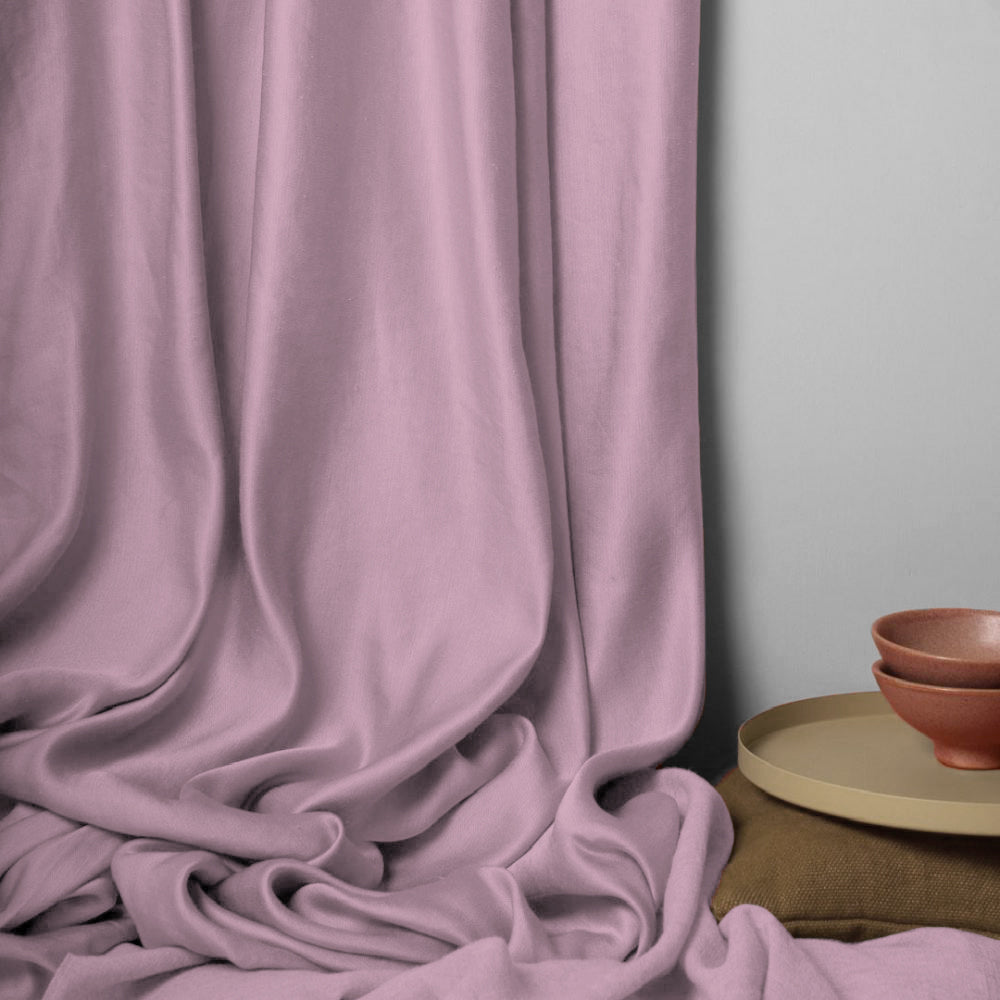 Jacquard Room Darkening Curtains in Simple Pink Set Of 2 - (P304)