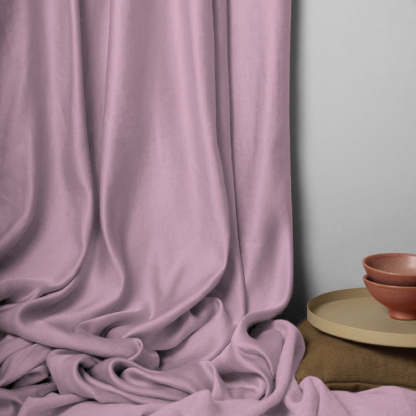 Jacquard Room Darkening Curtains in Simple Pink Set Of 2 - (P304)