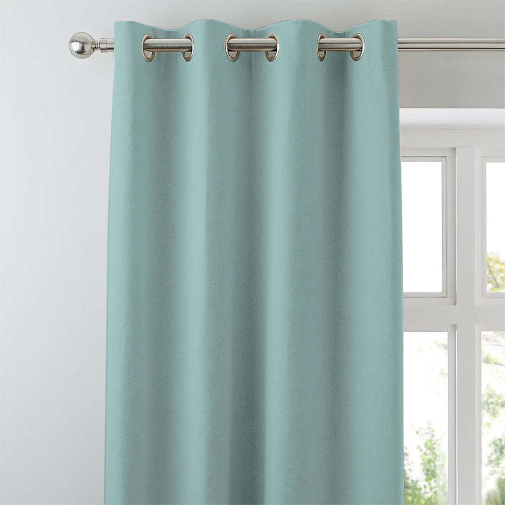 Jacquard Room Darkening Curtains in Middle Blue Green Set Of 2 - (P305)