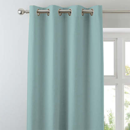 Jacquard Room Darkening Curtains in Middle Blue Green Set Of 2 - (P305)