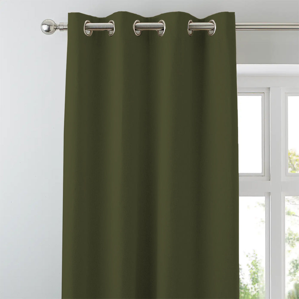 Jacquard Room Darkening Curtains in Basque Green Set Of 2 - (P306)